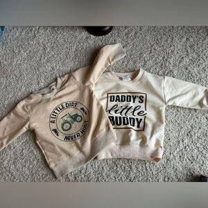 NWOT Two 6-12 months boy sweatshirts NEVER WORN